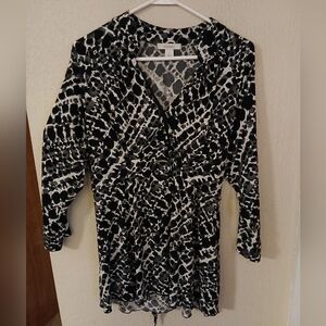 Dressbarn Monochrome Spotted Dress